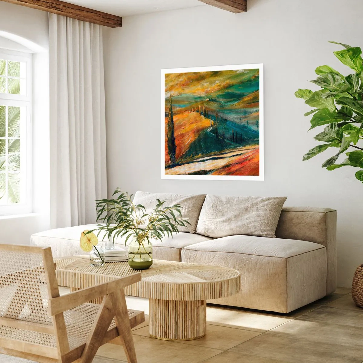 Poster - Toscaans landschap - 50x50 cm