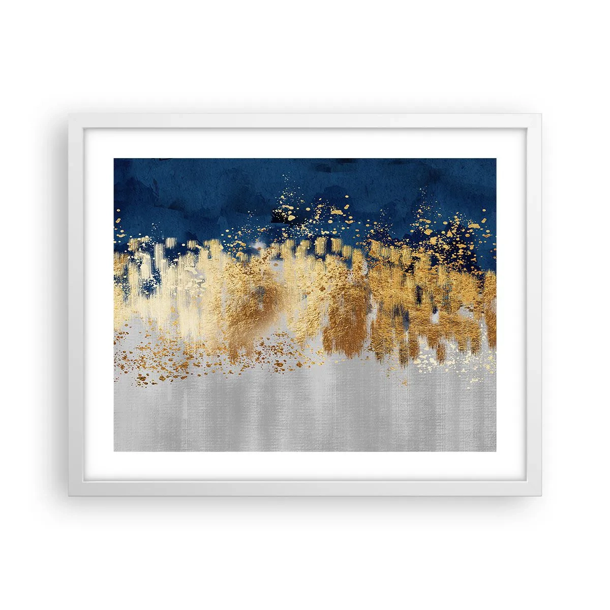 Poster in een witte lijst - Een moderne compositie met sprankeling - 50x40 cm