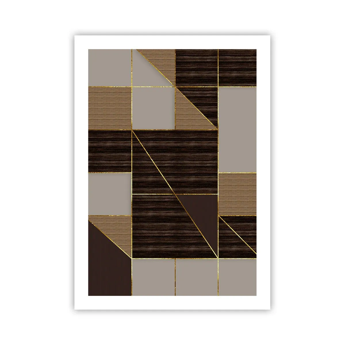 Poster - Een mozaïek van bruin en goud - 50x70 cm