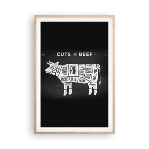 Een poster in een licht eiken lijst - Slagers ABC - 61x91 cm