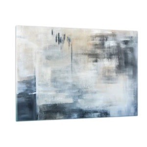 Schilderen op glas - Achter het blauwe gordijn - 120x80 cm