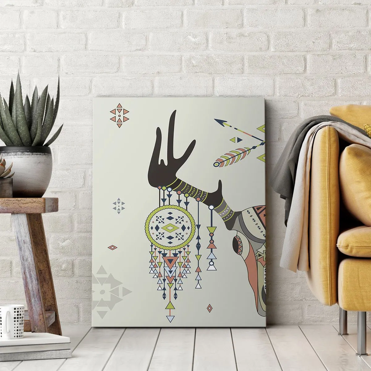 Schilderen op canvas - Trofee van Indiase jager - 50x70 cm