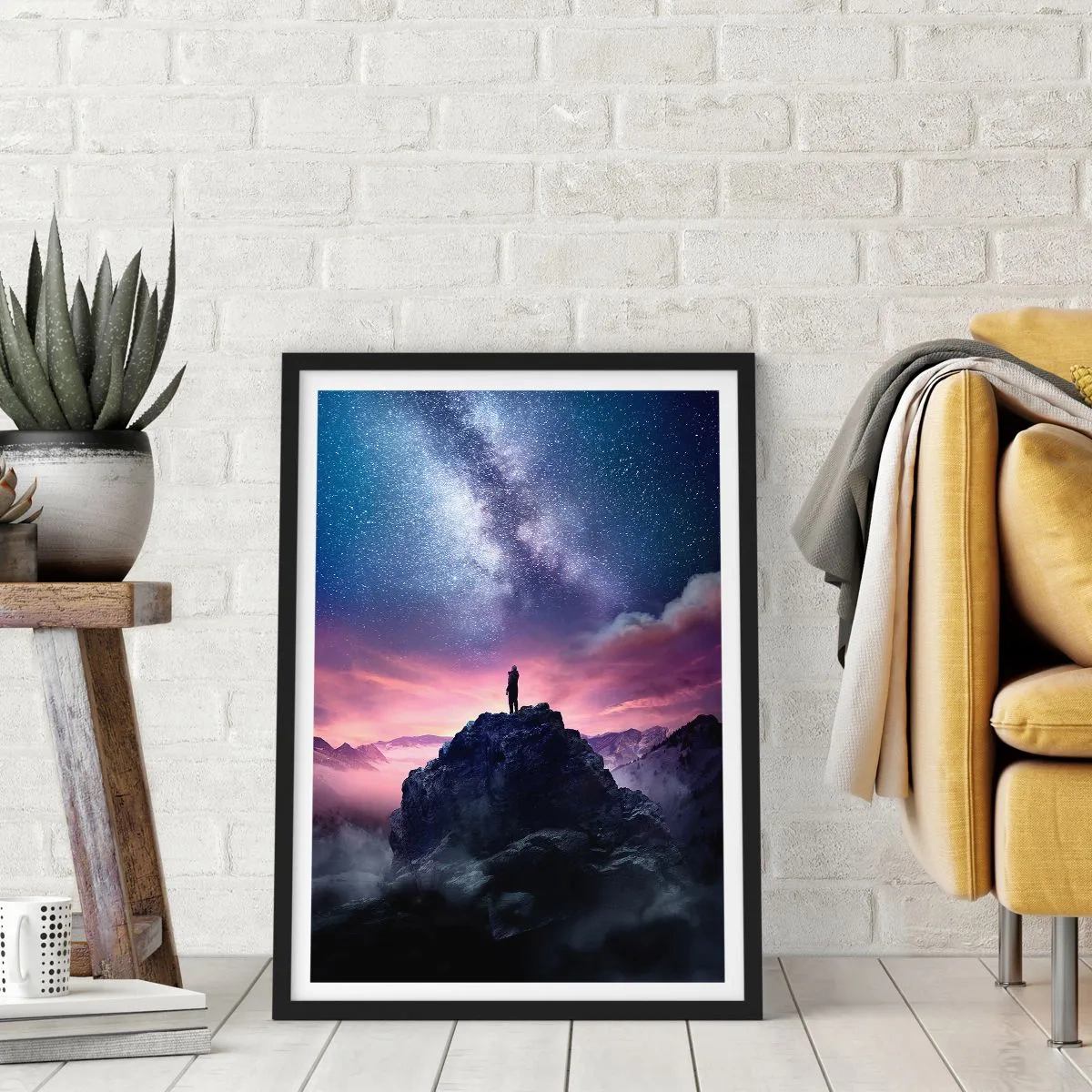 Poster in een zwarte lijst - En hij voelde het leven - 30x40 cm