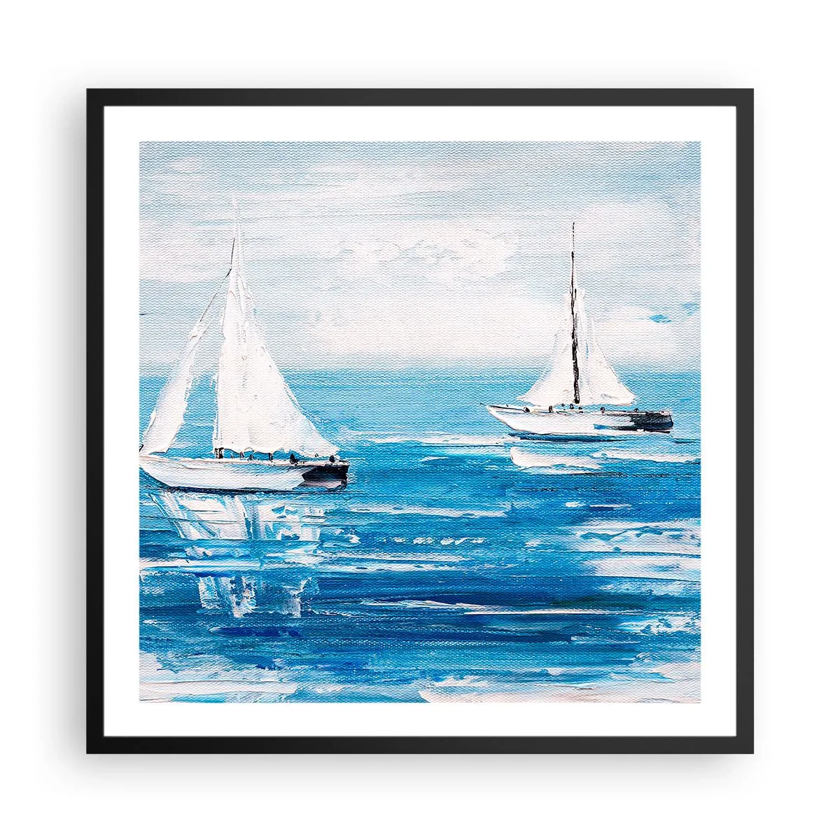 Poster in een zwarte lijst - Met een vriend aan mijn zijde - 60x60 cm