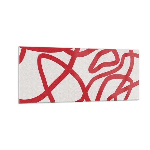 Schilderen op glas - Rood op wit - 100x40 cm