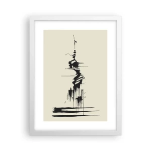 Poster in een witte lijst - Overhaaste abstractie - 30x40 cm