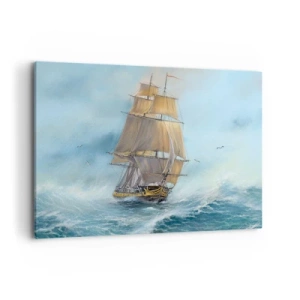 Schilderen op canvas - Haasten over de golven - 100x70 cm