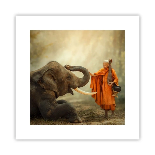 Poster - Ontmoeting tijdens een reis - 30x30 cm