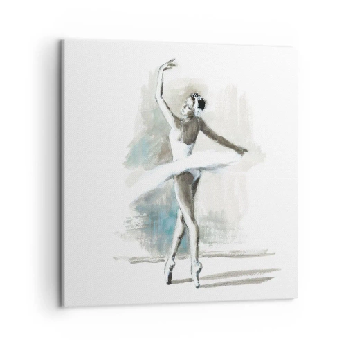 Schilderen op canvas - Betoverd in een zwaan - 50x50 cm