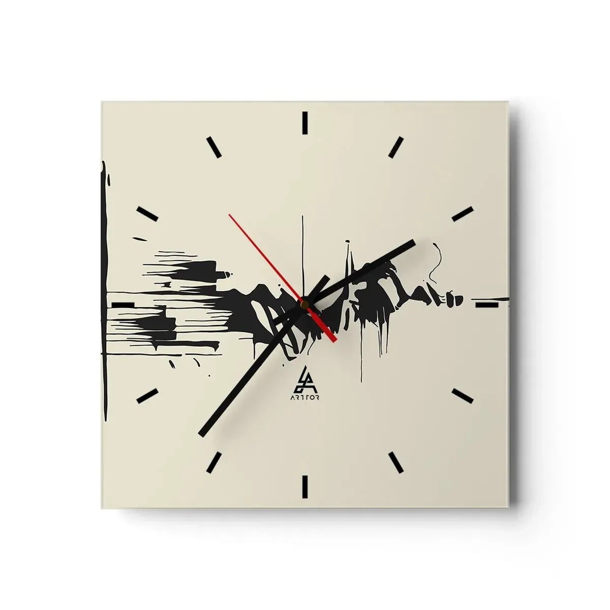 Wandklok - Klok - Overhaaste abstractie - 30x30 cm