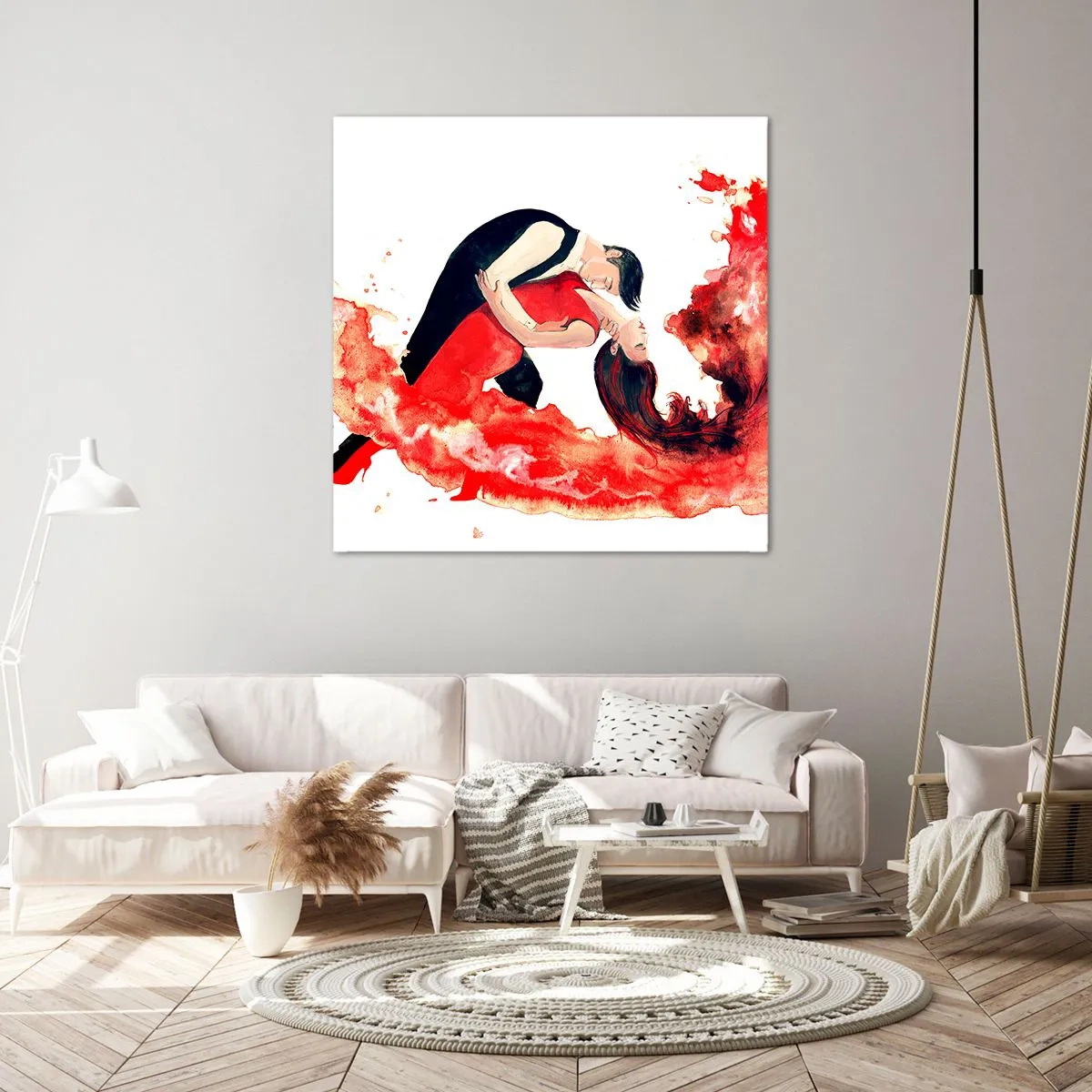 Schilderen op canvas - Tango - een sensuele golf - 70x70 cm