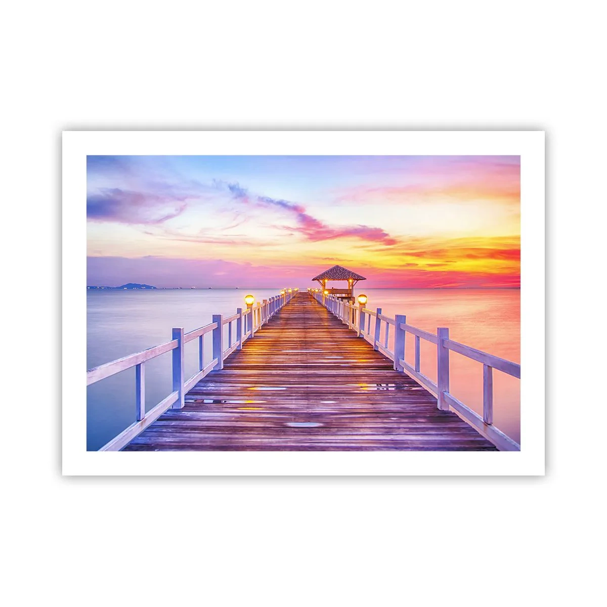 Poster - De lila-gouden stilte van de avond - 70x50 cm