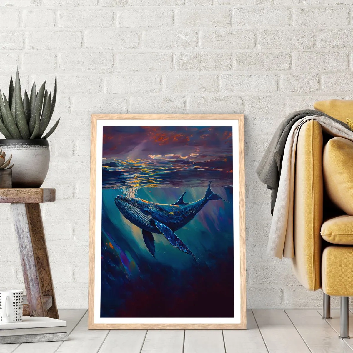 Een poster in een licht eiken lijst - Welkom in mijn wereld - 70x100 cm