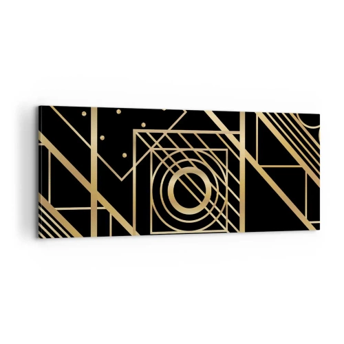 Schilderen op canvas - Gouden geometrie - 100x40 cm