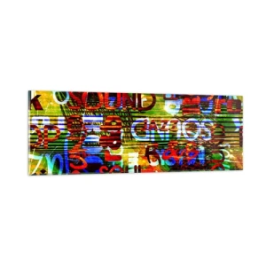 Schilderen op glas - Alle kleuren van het geluid - 90x30 cm