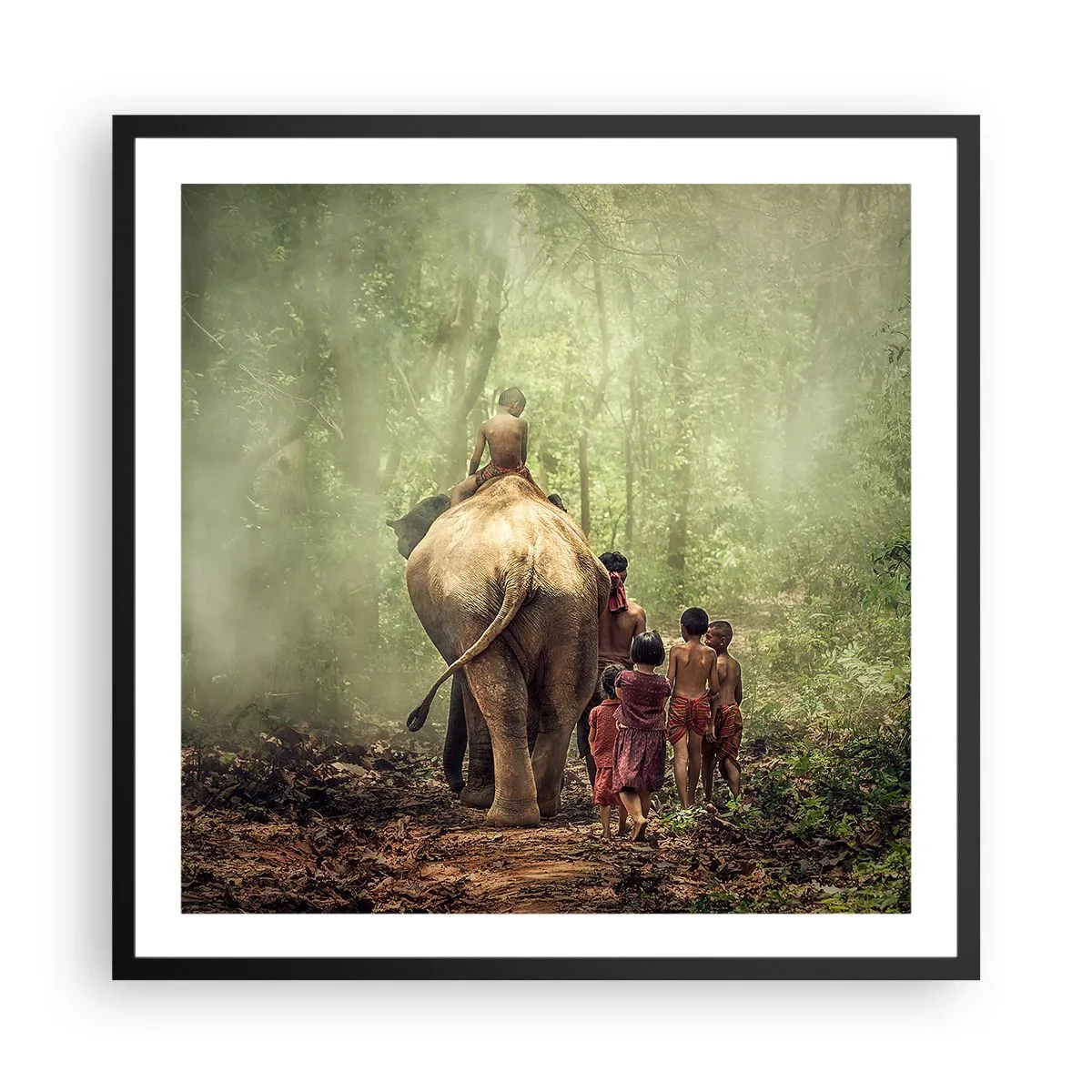 Poster in een zwarte lijst - Nieuw Jungle Boek - 60x60 cm