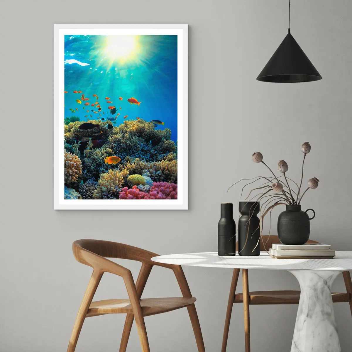 Poster in een witte lijst - Onderwater schatten - 61x91 cm