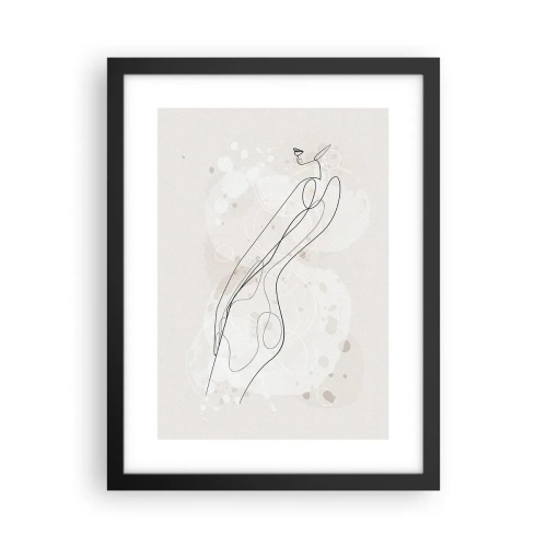 Poster in een zwarte lijst - De blik dwaalt af - 30x40 cm