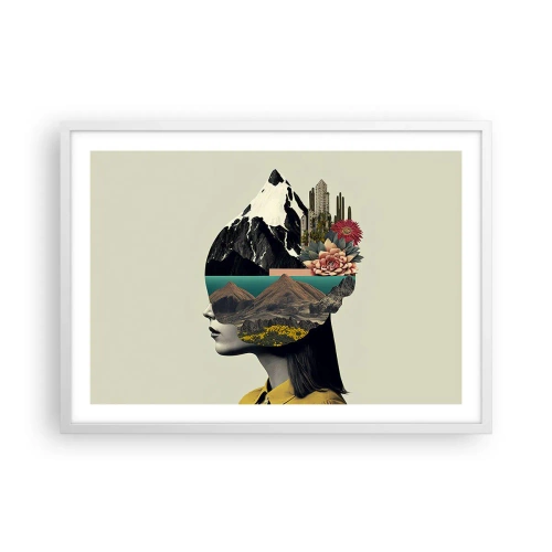 Poster in een witte lijst - Vrouw – altijd een mysterie - 70x50 cm