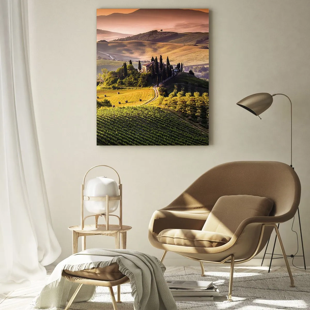 Schilderen op glas - Arcadia - het Toscaanse landschap - 50x70 cm
