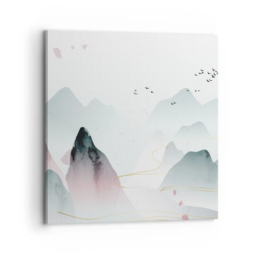 Schilderen op canvas - Over de toppen - 70x70 cm