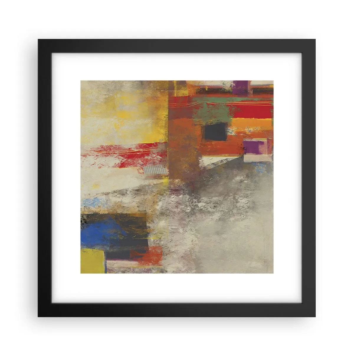 Poster in een zwarte lijst - Kleur geometrie - 30x30 cm