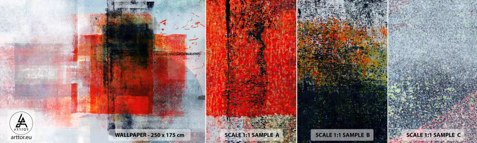 Fotobehang Staaltje Standard Eco - Een gloeiende compositie - Deel, Abstractie, Industrieel - 100x30 cm