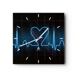 Wandklok - Klok - Op het ritme van het hart - 40x40 cm