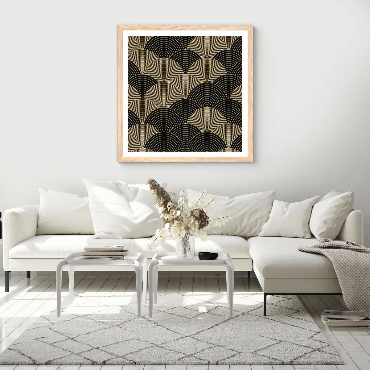 Een poster in een licht eiken lijst - Eenheid in veelheid - 30x30 cm