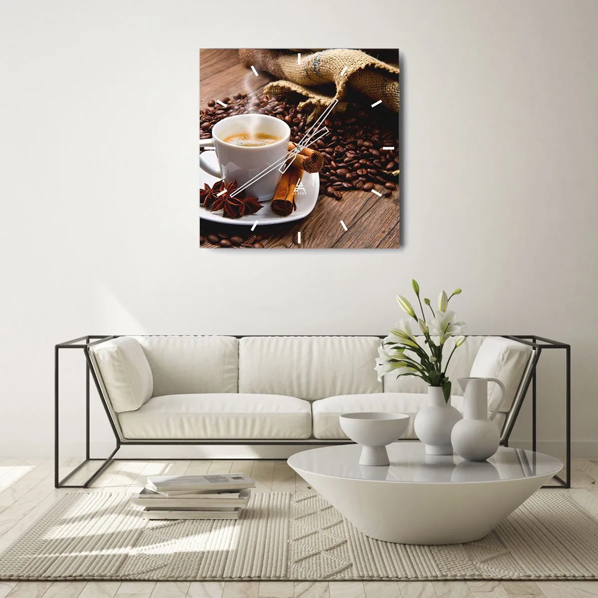 Wandklok - Klok - Pittige smaak en aroma - 30x30 cm