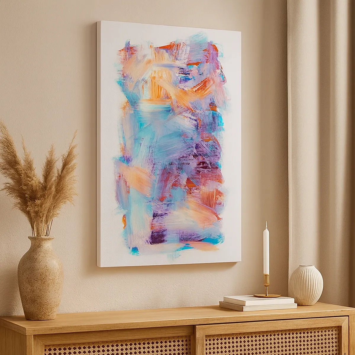 Schilderen op canvas - Een kleurrijke puinhoop - 50x70 cm