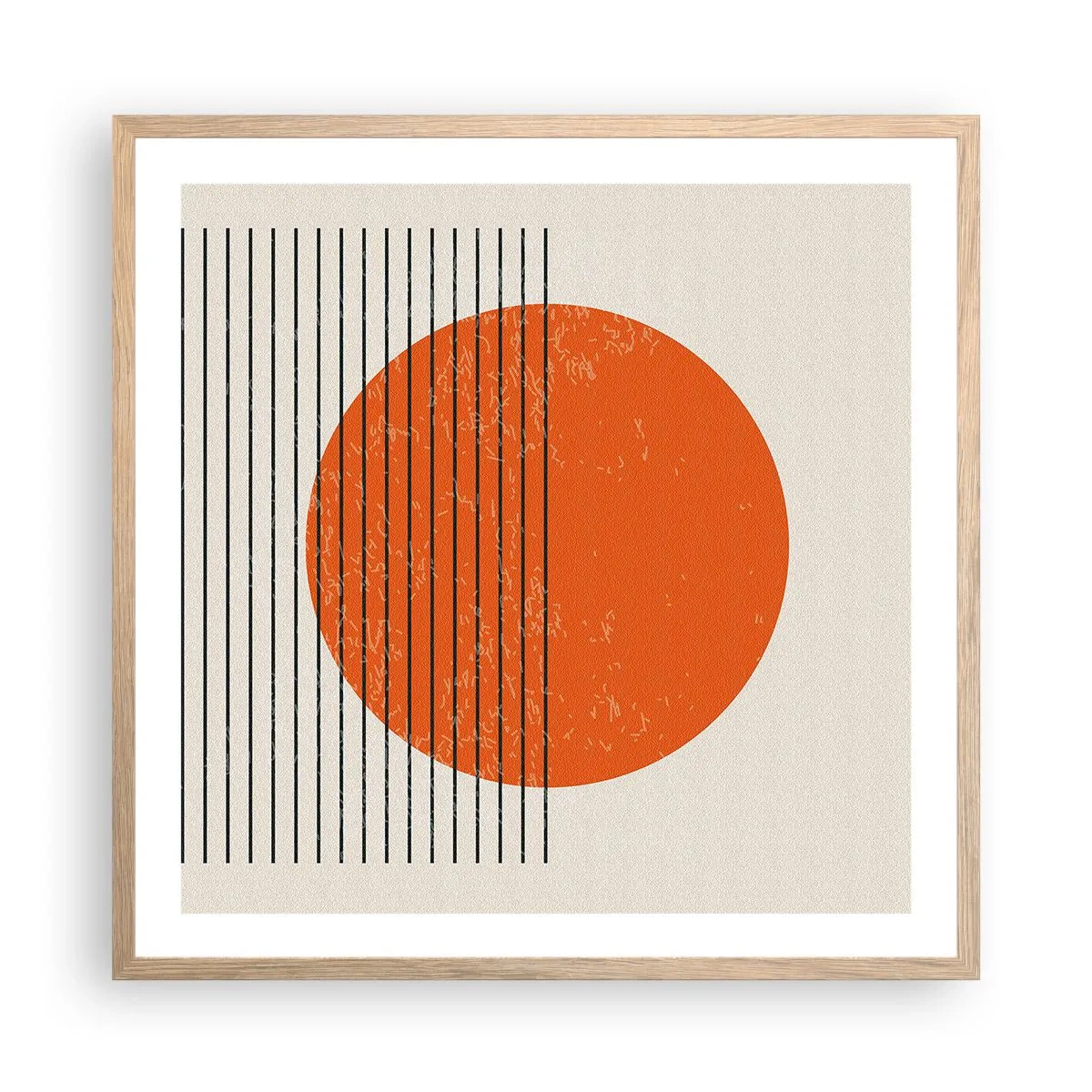 Een poster in een licht eiken lijst - Altijd de zon - 60x60 cm