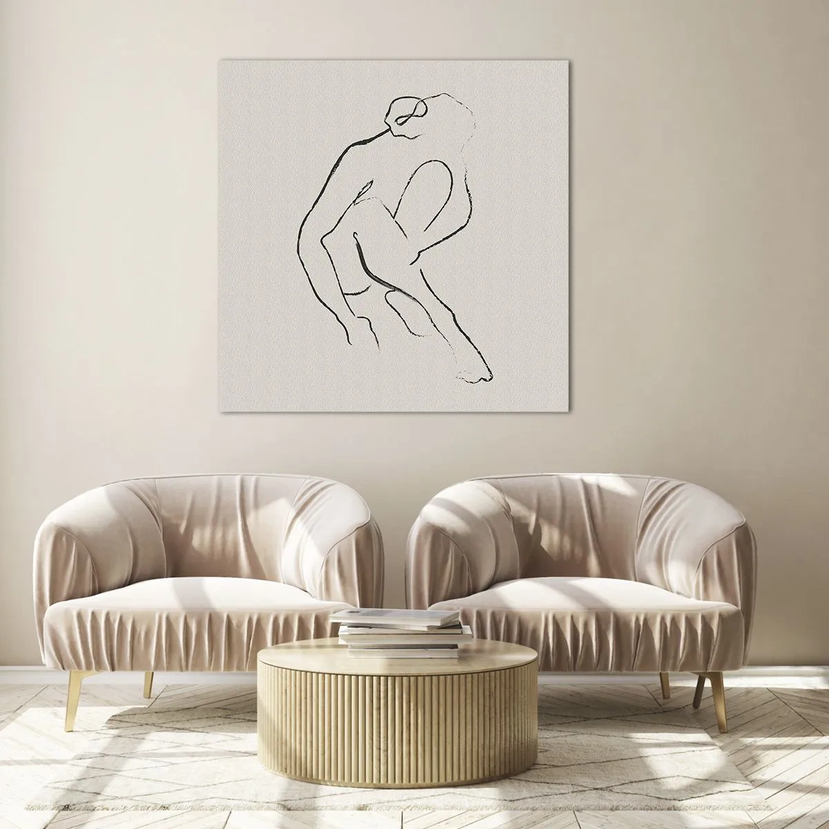 Schilderen op glas - Intieme schets - 30x30 cm