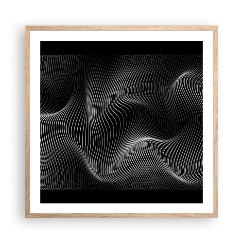 Een poster in een licht eiken lijst - Dans van licht in de ruimte - 60x60 cm