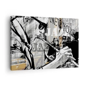 Schilderen op canvas - New Yorkse jazzscene - 70x50cm - Op het ritme van New York - Moderne wanddecoratie voor woonkamer en slaapkamer ARTTOR