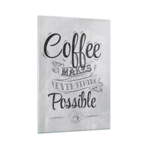 Schilderen op glas - Hoe kun je niet van koffie houden? - 70x100 cm
