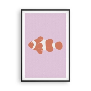 Poster in een zwarte lijst - In koraal dat bij haar gezicht en staart past - 61x91 cm