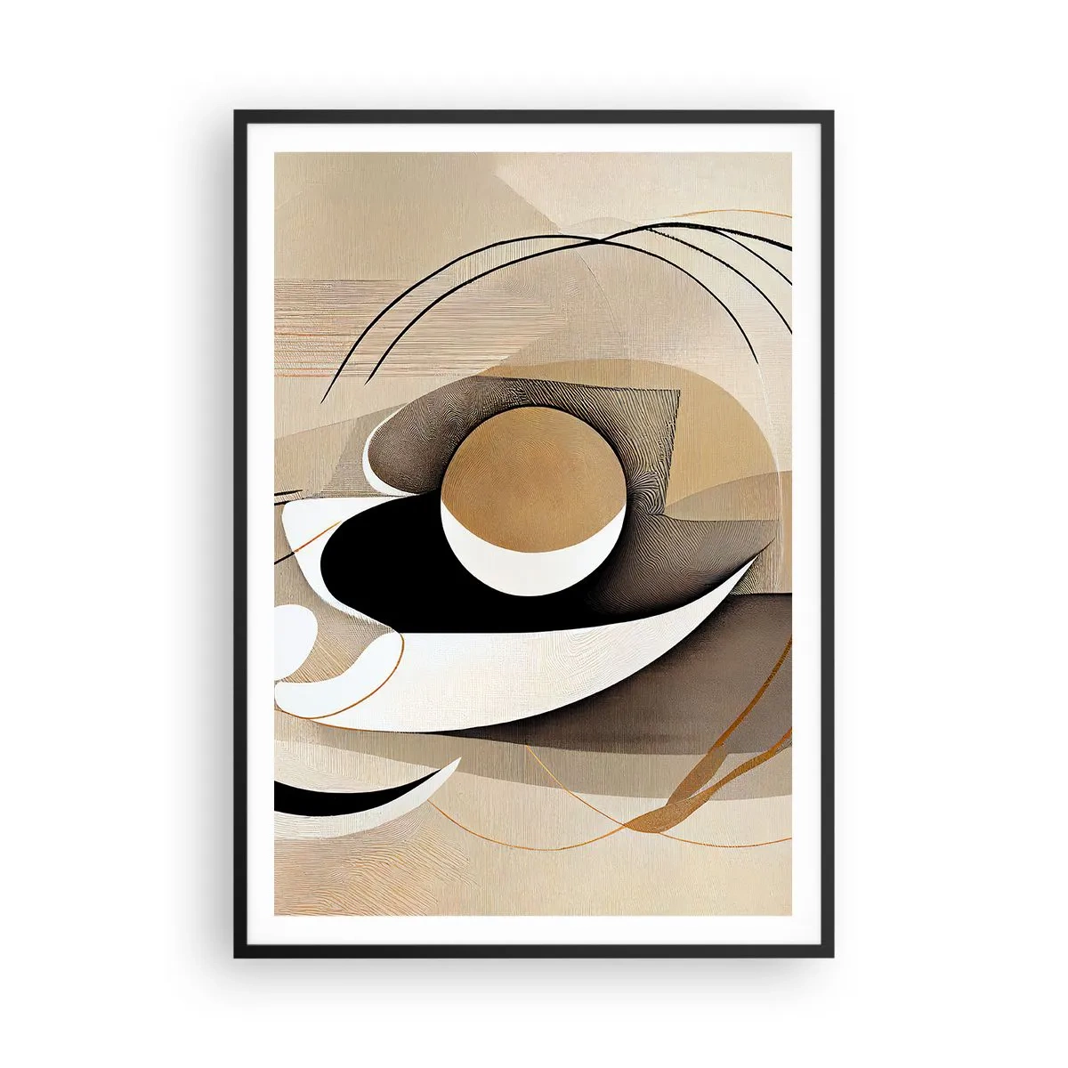 Poster in een zwarte lijst - Compositie: de essentie van de dingen - 70x100 cm