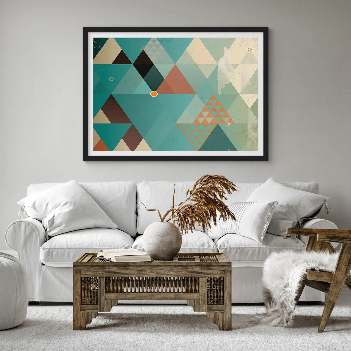 Poster in een zwarte lijst - Eenheid van veelheid, veelheid van eenheid - 70x50 cm