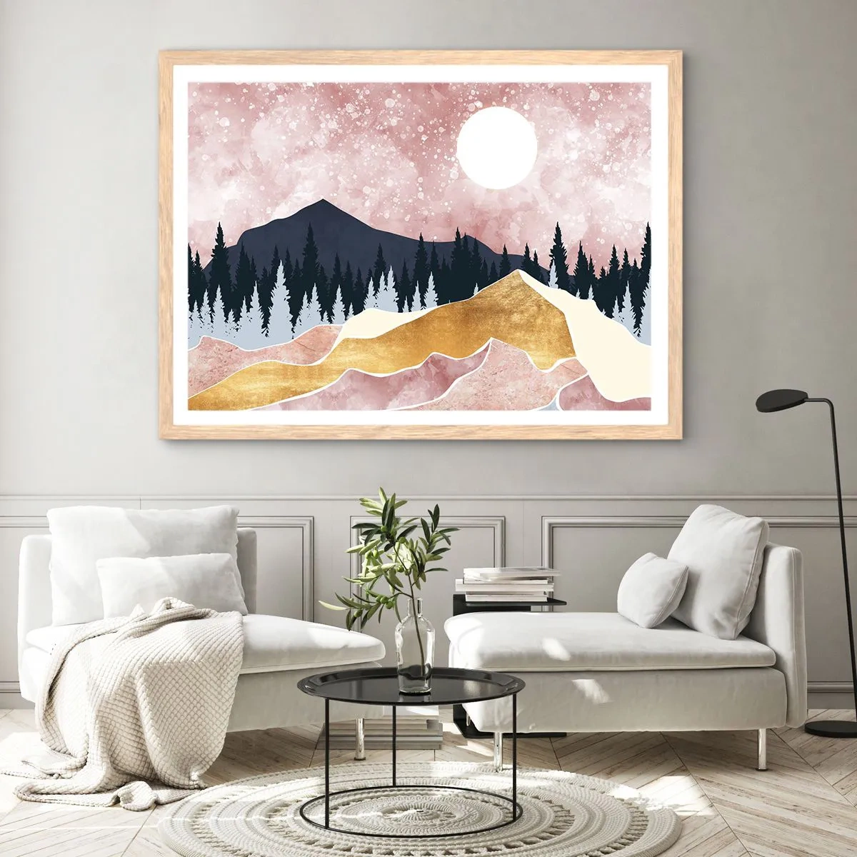 Een poster in een licht eiken lijst - Nachtwacht - 50x40 cm