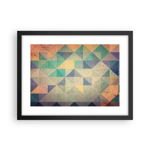 Poster in een zwarte lijst - Republiek van driehoeken - 40x30 cm