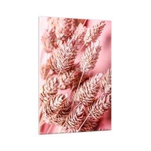 Schilderen op glas - Een bloemencascade in roze - 70x100 cm