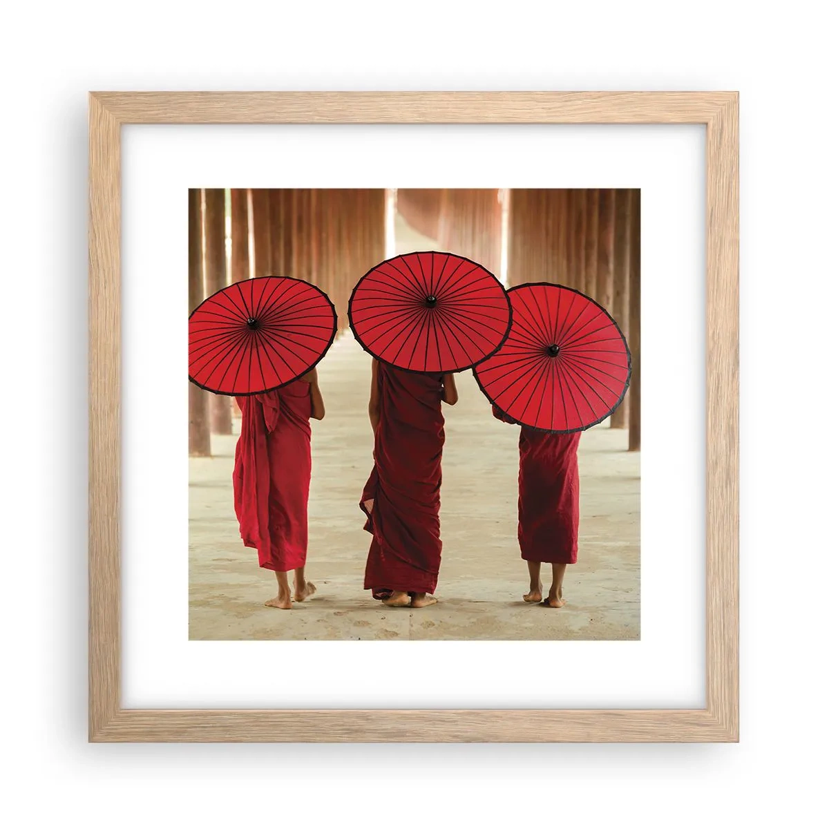 Een poster in een licht eiken lijst - Op weg naar het Zuivere Land - 30x30 cm