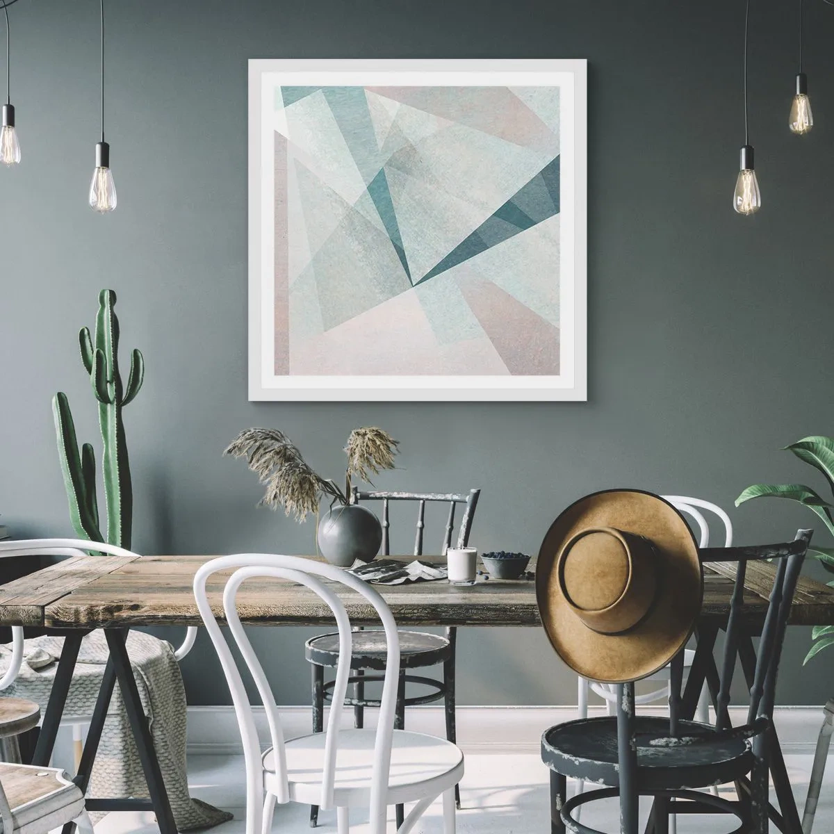 Poster in een witte lijst - Makkelijk maar dynamisch - 40x40 cm