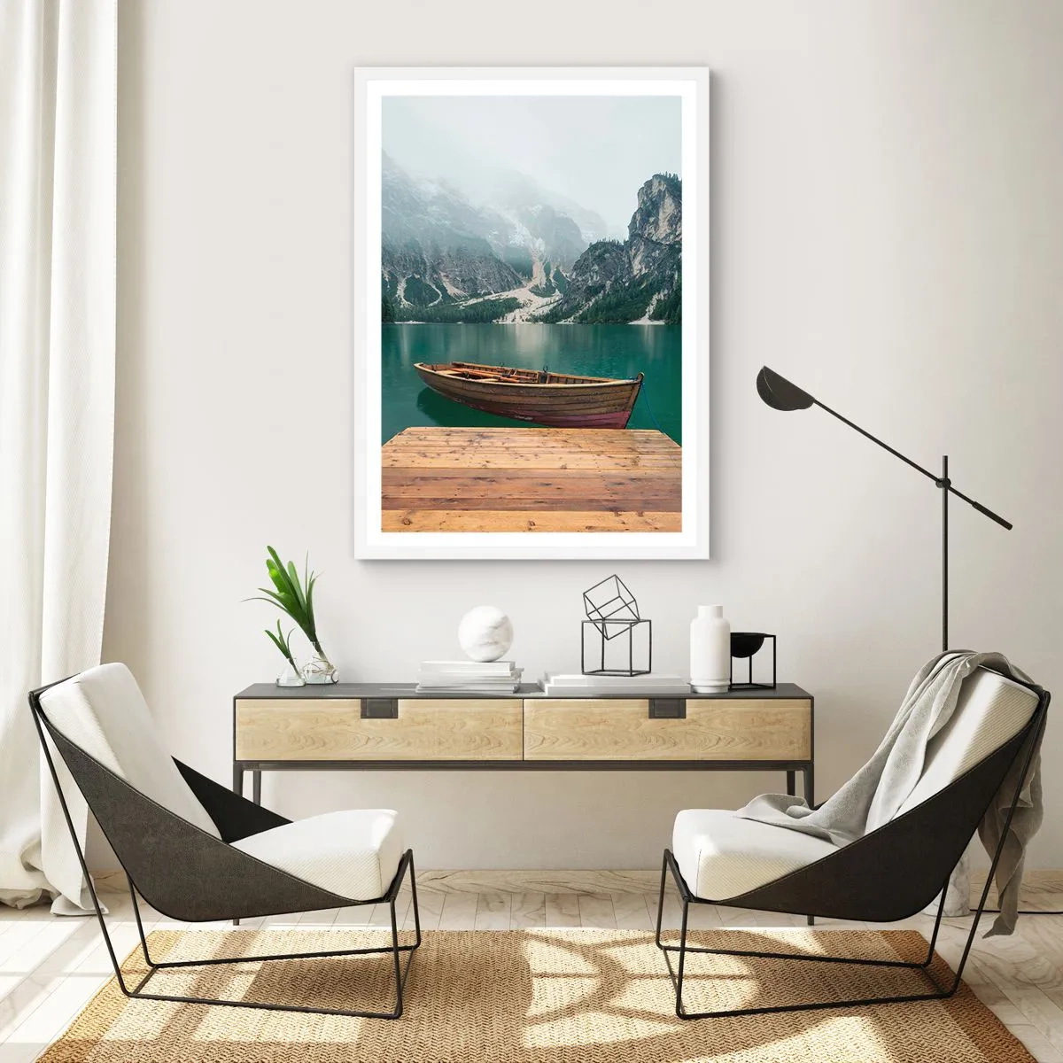 Poster in een witte lijst - "En de trotse rotsen van het voorhoofd" - 70x100 cm