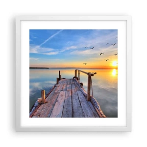Poster in een witte lijst - Loop recht naar de zon - 40x40 cm