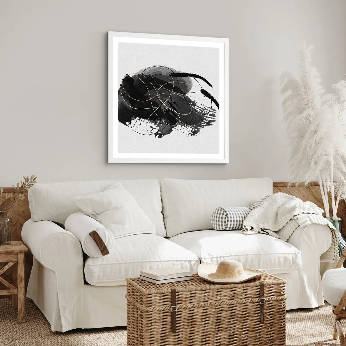 Poster in een witte lijst - Gemaakt uit zwart - 30x30 cm