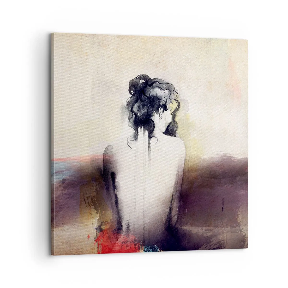 Schilderen op canvas - Vloeiende lijnen, ovale vormen - 60x60 cm