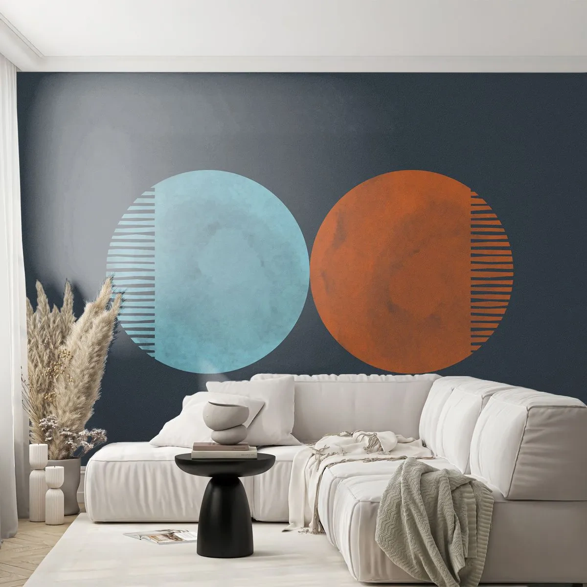 Fotobehang Premium Sand - Alleen geometrie? - Abstractie, Deel, Districten - 350x256 cm