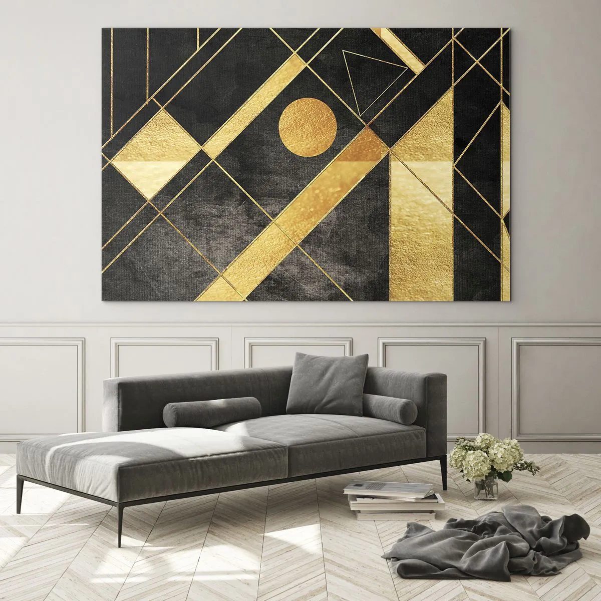 Schilderen op glas - De zon van de woestijn - 120x80 cm